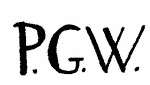 Indiscernible: monogram (Read as: PGW)