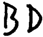 Indiscernible: monogram (Read as: BD)
