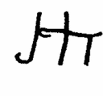 Indiscernible: monogram, symbol or oriental (Read as: HT)