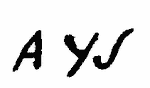 Indiscernible: monogram (Read as: AYJ)