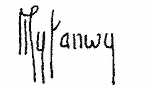Indiscernible: illegible, alternative name or excluded surname (Read as: MYFANWY)