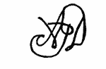 Indiscernible: monogram, illegible (Read as: AJD, AD)