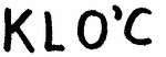 Indiscernible: monogram (Read as: KLOC)
