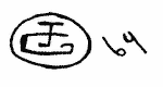 Indiscernible: monogram, symbol or oriental (Read as: GJ, JG)