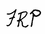 Indiscernible: monogram (Read as: FRP)