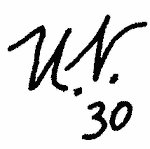 Indiscernible: monogram (Read as: UV, UN, NN)