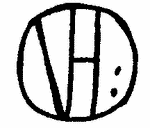 Indiscernible: monogram, symbol or oriental (Read as: VH, H)