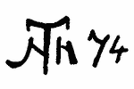 Indiscernible: monogram, symbol or oriental (Read as: HTH, JTH, TJH)