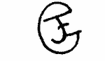Indiscernible: monogram, symbol or oriental (Read as: JEG, JEC, JFG, G)
