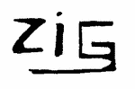 Indiscernible: monogram, alternative name or excluded surname (Read as: ZIG)