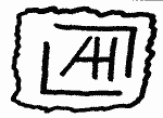 Indiscernible: monogram, symbol or oriental (Read as: AH)