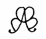 Indiscernible: monogram, symbol or oriental (Read as: BAB, BA, AB)