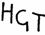Indiscernible: monogram (Read as: HGT)