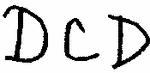 Indiscernible: monogram (Read as: DCD)