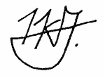 Indiscernible: monogram, illegible (Read as: TKM, VKJ)