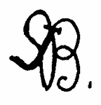 Indiscernible: monogram, symbol or oriental (Read as: SB, SJB)