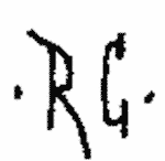 Indiscernible: monogram (Read as: RG)