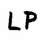 Indiscernible: monogram (Read as: LP)