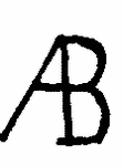 Indiscernible: monogram (Read as: AB)