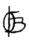 Indiscernible: monogram, symbol or oriental (Read as: OFB, FOB, BFO)