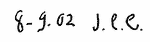 Indiscernible: monogram (Read as: JEE, JEC, JLC)