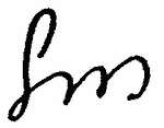 Indiscernible: monogram, illegible (Read as: LM, MN)