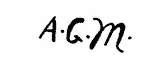 Indiscernible: monogram (Read as: AGM)